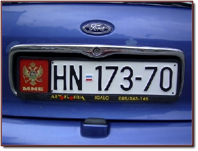 Herceg Novi KFZ-Kennzeichen