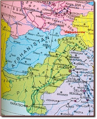 Karte Wakhan-Korridor
